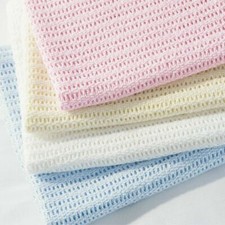 2 x 100% Cotton Baby Cellular Blanket Crib Pram Cot Bed 70x90cm - Economy Pack