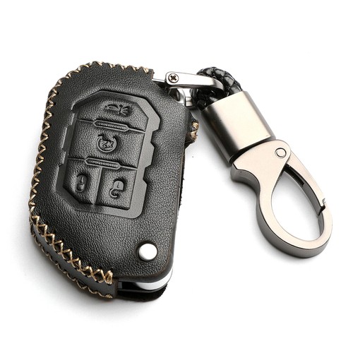 Leather buttons flip key - 4,