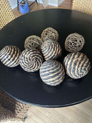 Wicker decorative balls beige - balls,,