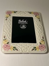 Belleek Frame Roses Lattice Holds 5 X 7 Photo Porcelain Hand Painted Ireland