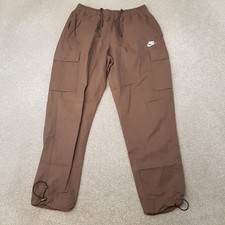 Nike Mens Tracksuit Bottoms Medium Brown Cargo Baggy Pants Utility Streetwear