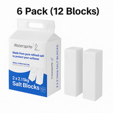 (6 Pack 12 Block) Small Format Block Salt for All Water Softener Use Curve Block