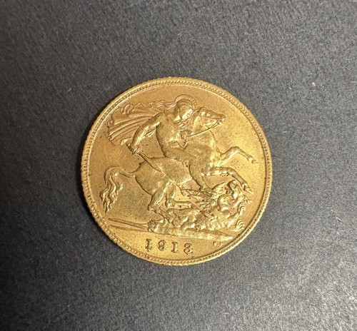 1913 king george half - v, gold