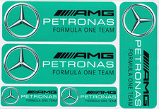 5X AMG PETRONAS F1 TEAM MERCEDES VINYL STICKERS 3D EFFECT FREE P+P