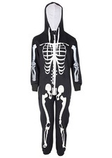 Unisex Mens Ladies jumpsuit Halloween Skeleton bodysuit onsie1 one piece S-2XL