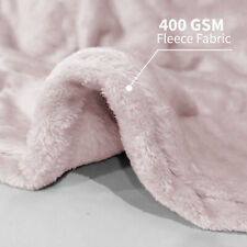480 GSM Luxury Heavy Sherpa Blanket Warm Faux Fur Mink Sofa Bed Fleece Throw UK
