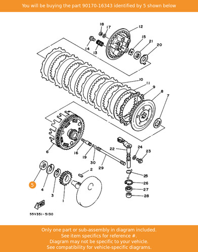 Yamaha nut 90170 16343 oem - 90170-16343,