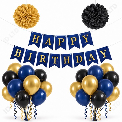 Happy birthday banner set foil - banner,