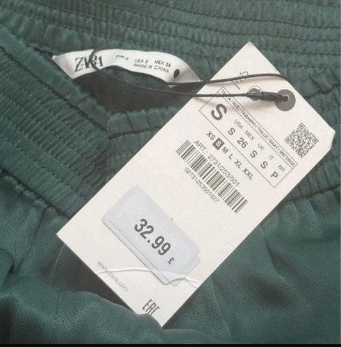 Zara green satin trousers - satin,