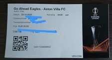 Go Ahead Eagles v Aston Villa Europa League  23rd October 2025