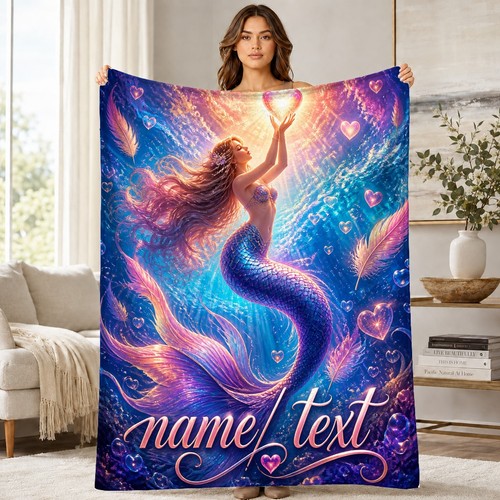 Mermaid holding glowing - mermaid,