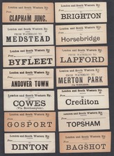 FOURTEEN Old Luggage Labels Label London & South Western Railway L&SWR Train