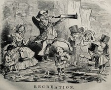 c1847 POLITICS & SEASIDE RECREATION - BUCKETS & SPADES Original Antique Print