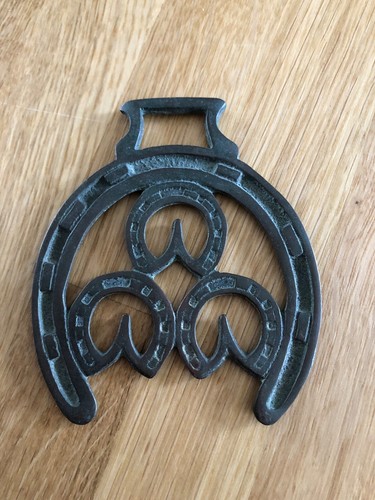 Old horse brass - horse, shoes