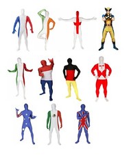 Morphsuits Mens Party Full Body Flags Fancy Dress Costume Invisible Jumpsuit
