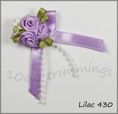 Satin ribbon triple rose bows - triple,