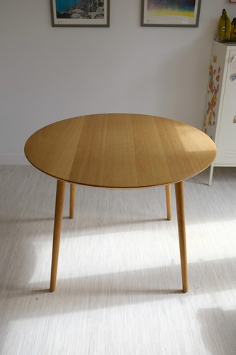 Round solid oak seat dining - oak,