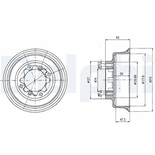 Rear brake drum delphi bf43 - rear,