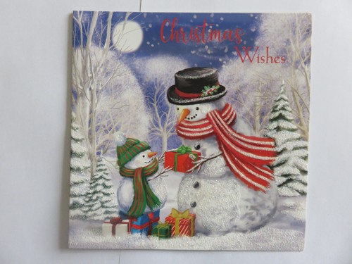Christmas card snowman - card.,