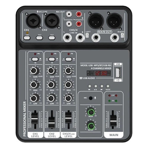 Channel audio mixer with 48v - audio,