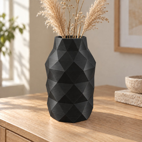 Geometric faceted vase - geometric,