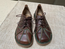 Red Or Dead Unusual Brown leather  lace-up Arty round toe shoes 5 UK Duck Feet