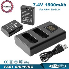 2x EN-EL14 Battery+Dual
