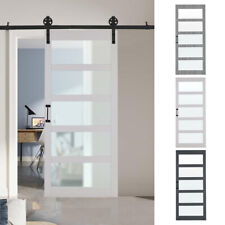 Wood Barn Door Sliding Closet Divider Hardware Kit 6-7FT / Door with Track Kit