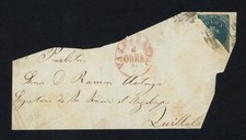 1850s-1860s Chile Cover Part 10c Columbus Genuine Bisect 5c Usage Valparaiso