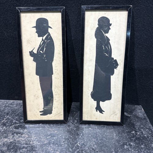 Pair framed vintage - of,