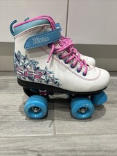 Kids Roller Boots SFR Vision quad skate UK Size 2 with protective pads