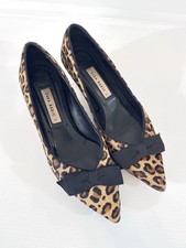 Leopard print kitten heels cow