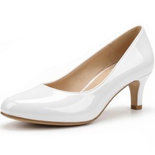 LADIES WOMENS LOW KITTEN HEEL