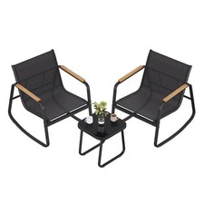 3 Piece Outdoor Rattan Rocking