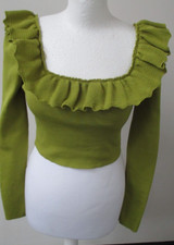 New Zara Fine Knit Frill Lime
