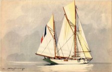 Old postcard AK Yachts