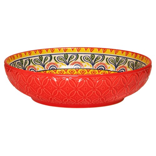 Red ceramic bowl - red, tuscany