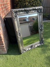 Chabby Chic Ornate Mirror with Pewter Frame (weighs 18kgs)