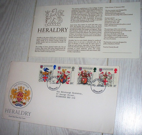 Royal mail fdc - 1984, heraldry