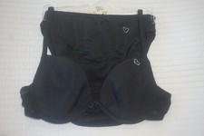 ROSE LEAF BRA AND KNICKER BRIEF SET WITH HEART DETAIL - BLACK - UK 34A