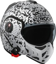 Roof RO5 Boxer Alpha Blackstar Flip Up Modular Motorcycle Helmet - Silverwhite