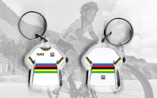 Rainbow Jersey keyring. Can be personalised. UCI World Champion. CYCLING 