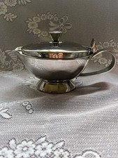 GERMAN BELLUX STAINLESS STEEL INSULATED GRAVY BOAT ONE PIECE VERY GOOD USED