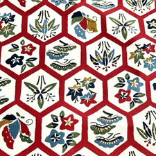 1m x 29.5cm Kikko Hexagon Traditional Japanese Vintage Obi Cotton Fabric