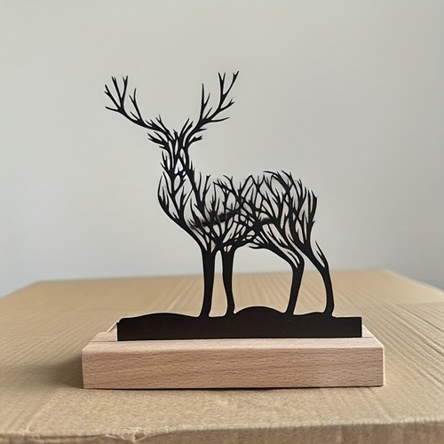 Black branch elk - black, figurine