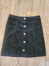 Girls Next Button Black Skirt