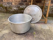 XL Huge Aluminium Vintage Cooking Soup Stockpot Garden Planter 