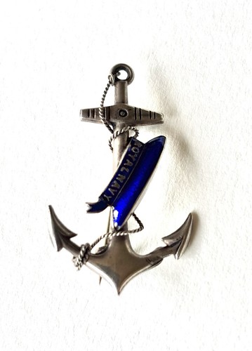 Silver enamel anchor cap - &, &