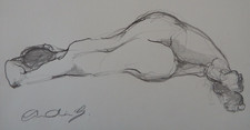 Female nude pencil drawing