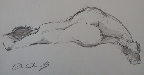Female nude pencil - , drawing